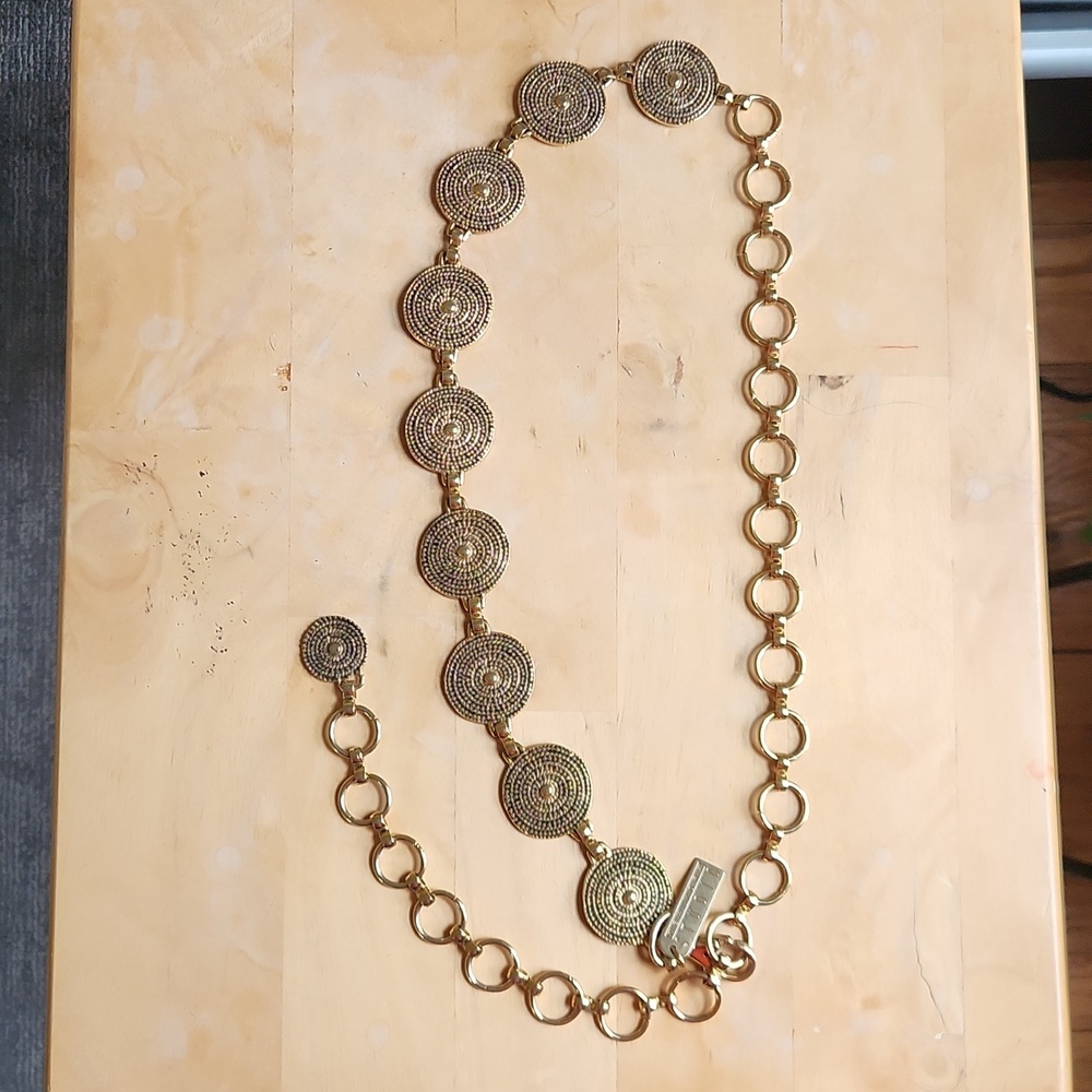 Vintage New York Studio Gold Coin Chain Belt Made in Italy